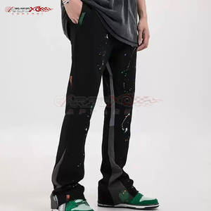 กางเกงวอร์มขาบานสำหรับผู้ชายกางเกงขาบานแบบผูกเชือกสำหรับใส่อยู่บ้านหรือใส่ตามท้องถนน - Product Image 2