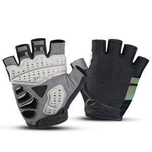 Gants de cyclisme demi-doigt personnalisables de haute qualité en cuir néoprène Polyester respirant antichoc pour l'équitation de vélo de course - Product Image 1