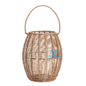 Conjunto de candelabros de linterna exterior modernos vietrustic, candelabros colgantes de linterna de ratán de Bambú - Product Image 2