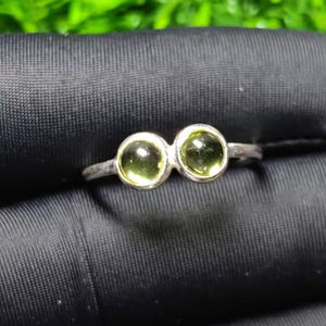 แหวนพลอยสามสีเขียวธรรมชาติ1.25กรัม925เงินแท้สไตล์หรูหรา - Product Image 6