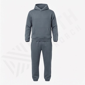 Ensemble de survêtement de sport pour homme personnalisé, sweat-shirt à capuche, 100% coton, tissu respirant, logo personnalisé, course à pied, survêtement de sport de plein air, ensemble de vêtements de sport - Product Image 1
