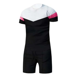 High Quality Summer New Arrival Custom High Street 100% Cotton Gym Tracksuit Shorts 2 Piece <b>Set</b> Men Breathable Plus Size Jogging - Product Image 6