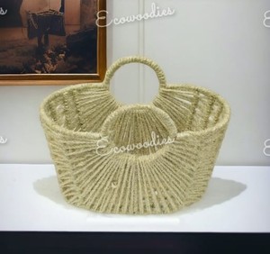 Bolsos de hombro de yute de bambú de diseño elegante para mujer, bolso de moda de yute de Color Natural, bolso de playa de hombro para niña - Product Image 5