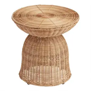 Floor Decorative Custom Stylish Look Unique Side Table Handcrafted Luxury Design Living Room Rattan Table Best Price