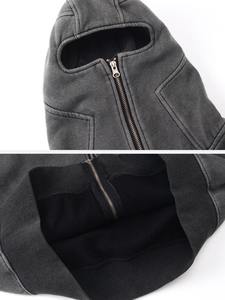 2026 Custom Crocheted Ninja Hoodie Trending Mask <b>Sweatshirt</b> Black Pullover High Quality Comfortable Heavyweight Spring Oversized - Product Image 3