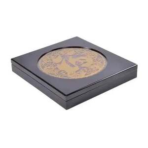 กล่องไม้ใส่เปียโนใส่เหรียญจักรราศีสีน้ำตาลเข้มดีไซน์ทรงสี่เหลี่ยมสไตล์จีน - Product Image 2