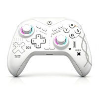 Manette de jeu PLAYX Hall Joystick avec éclairage RGB, fonction Turbo, gyroscope 6 axes, vibration, sans fil, avec station de charge