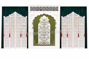 Elegant White Wooden Wedding <b>Backdrop</b> Panel Setup Luxury White Carved Wooden Panel Setup White Jali Wooden <b>Frame</b> Decor USA - Product Image 3