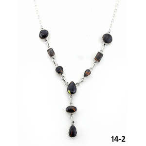 Collier religieux classique du Sud-Ouest, fait main, en argent sterling noir, avec perles d'agate et perles, motif goutte d'eau et ancre, cadeau religieux - Product Image 2