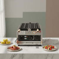 Gaufrier Commercial Électrique 20 Cavités Style Influenceur Mini Ours Brun, Grille à Crêpes en Forme d'Ours