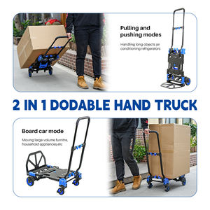 รถเข็นอเนกประสงค์สำหรับตั้งแคมป์และใช้ในบ้าน พับได้เต็มที่ รับน้ำหนักได้ 136 กก. ด้ามจับ TPR ปรับความสูงได้ 3 ระดับ รถเข็นแบบมีล้อ OEM สำหรับจัดเก็บ - Product Image 2