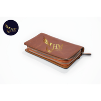 Dompet Panjang Anti Maling PU Vintage untuk Pria Senior Sederhana Multi-Fungsi