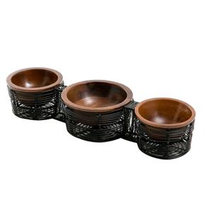 Accessoires de décoration de table Bol à fruits en verre avec support en incrustation d'os Design fabuleux Bol de serveur de fruits profond arrondi - Product Image 2