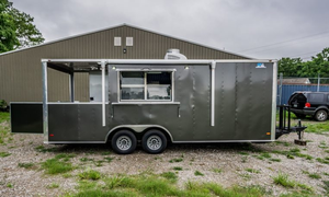 Nouveau camion de restauration rapide Blackout 8.5x22 en aluminium et fibre de verre, 4 roues, résistant à la rouille, avec GPS intégré, chauffage intégré, garantie 3 ans, barbecue - Product Image 2