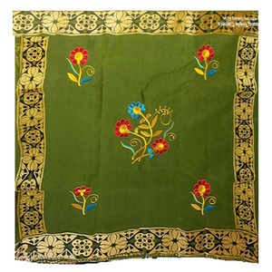 Vestido de Noche Elegante de Algodón Orgánico para Mujer Intorica, con Bordado Floral, Estilo Dobby, Hilo Peinado, Traje para Fiesta de Bodas - Product Image 1