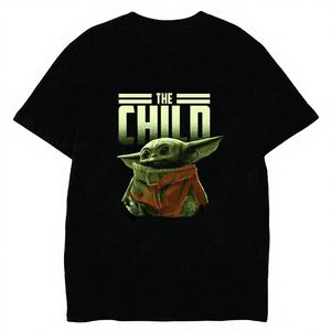 T-Shirt d'été personnalisé de haute qualité pour femmes Denim velours côtelé tissu trou bouton impression numérique Logo matériau Flexible - Product Image 1