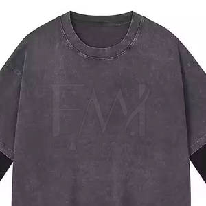 Produits très demandés T-shirts à deux couches avec 100% T-shirts à double couche pour hommes en coton pour personnaliser votre propre logo de marque - Product Image 5