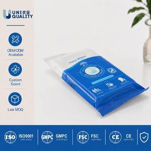 Lingettes antibactériennes Uniquality, 30 feuilles, format voyage, pour le nettoyage en déplacement - Product Image 2