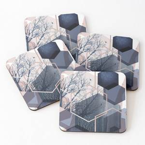 Ensemble de sous-verres en bois personnalisés authentiques authentiques Animaux des bois rustiques sculptés à la main Thé Café - Product Image 4