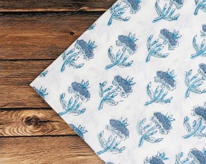 Ridhi 2025 fait à la main bloc imprimé coton serviettes Style moderne carré indien Floral Design pour les mariages caroline sarcelle pierre bleu - Product Image 4