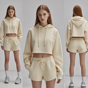 T-shirt à manches courtes décontracté à col rond imprimé alphabet d'été personnalisé Shorts ensembles grande taille pour femmes - Product Image 3