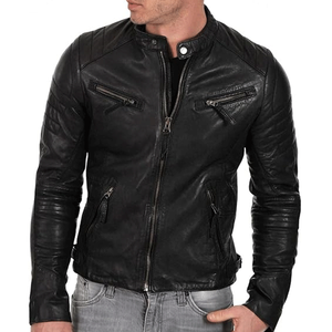Veste de moto en cuir noir à vendre Veste de moto de tourisme et d'équitation pour hommes - Product Image 3