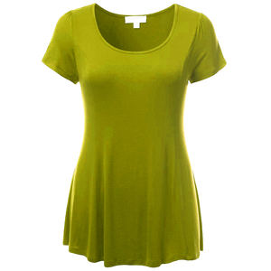 T-shirt pour femme de qualité supérieure, manches courtes, design durable à col rond, respirant, qualité supérieure, nouveau t-shirt décontracté ample et uni - Product Image 2