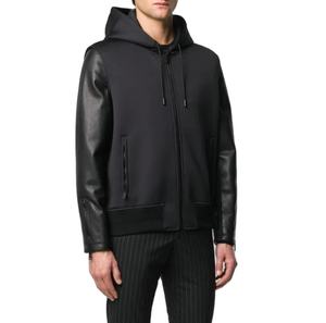 Saison d'hiver meilleure vente 2024 sweats à capuche pour hommes respirant haute qualité sweats à capuche d'hiver en coton personnalisés avec manches en cuir - Product Image 1