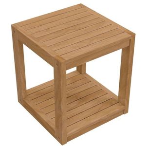mesa auxiliar de madera de teca hecha a mano para jardín exterior - Product Image 2
