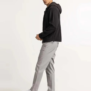 Los más nuevos hombres de invierno de lana Regular Fit cremallera Sudadera con capucha Unisex bolsillo liso teñido 100% algodón personalizado impreso bordado - Product Image 5