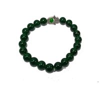 Homme et femme Jade vert Hamsa breloque main pierre perles rondes Bracelet fabricant pierres Style bijoux de mode cadeau énergétique