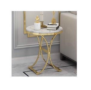 Table basse tendance de qualité supérieure avec plateau en marbre noir et table basse à pieds dorés à faible coût - Product Image 3