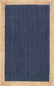 พรมทรงสี่เหลี่ยมผืนผ้าแบบแอบสแตรกพรมถักด้วยมือปอกระเจาสีเบจสีฟ้าแบบชนบทปรับแต่งได้มีหลายขนาดให้เลือกสีฟ้า - Product Image 2