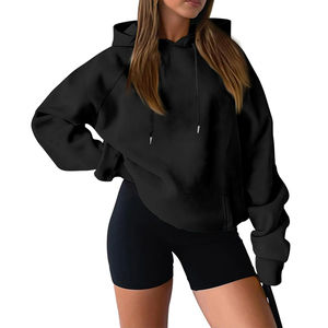 Nouveau haut Primum qualité hiver femmes à capuche haut court surdimensionné conception personnalisée 100% coton manches longues en gros personnalisé - Product Image 5