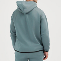 Ensemble de survêtement pour homme personnalisé en polaire d'hiver avec capuche et fermeture éclair, deux pièces, avec coupe-vent en polyester et pantalon long