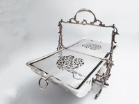 Boîte à biscuits multifonction pliable, isolée, plaquée argent, gravée, style Art Déco, design personnalisé, pour aliments