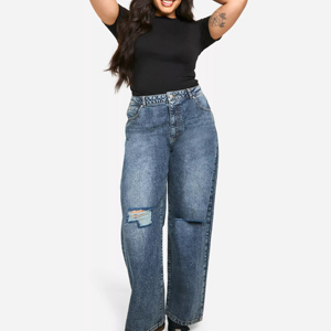 Jeans de Mezclilla Asequibles para Mujer, Venta al por Mayor, Nuevo Modelo, Fabricante, Pantalones Largos de Cintura Alta, Jeans Casuales de Mezclilla para Mujer - Product Image 2