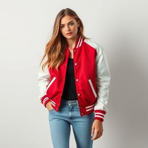 Chaqueta Universitaria de Lana con Botones a Presión: Mangas de Cuero, Logotipo Personalizado, Estilo Nuevo, Calidad Superior, Aspecto Vintage, Acolchado Grueso y Cálido. - Product Image 4