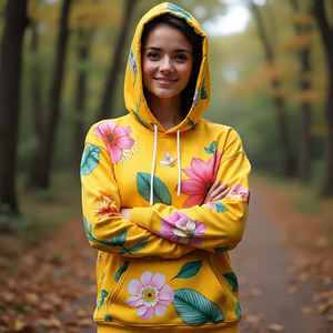 เสื้อมีฮู้ดของผู้หญิงพิมพ์ซับลิเมชันแบบระเหิดเสื้อฮู้ดกันลม400GSM ทรงหลวมเสื้อมีฮู้ดสำหรับสุภาพสตรี - Product Image 3