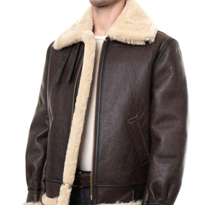 Chaqueta de Piel para Hombre, Estilo Invierno 2026, Chaqueta de Cuero 100% Genuino Hecha a Medida, Forro de Piel Sintética Cálida, Talla Grande - Product Image 4