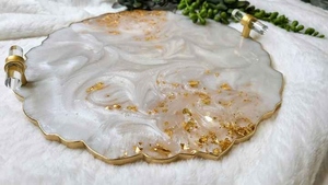 Bandeja de Servicio de Resina Epoxi de Diseño para Ramadán Kareem Iftar, con Bordes Lisos, Moderna y Decorativa - Product Image 3