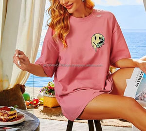 Unisex <b>Acid</b> Wash <b>Drop</b> Shoulder Casual T-Shirt 100% Cotton Long Waseem Impex High Street Design Solid Pattern Jersey Fabric - Product Image 2