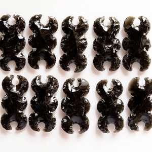 Obsidiana negra Doble Luna Cristal Briolette Suelto Facetado Piedra preciosa Colgante Media Luna Talla Luna Forma Piedra Encantos Curación - Product Image 1