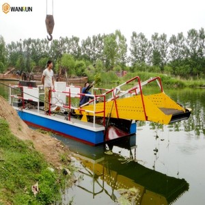Bateau de nettoyage semi-automatique, récolteur de jacinthe d'eau, collecteur de déchets flottants, bateau de coupe d'algues pour rivières et lacs à vendre - Product Image 5