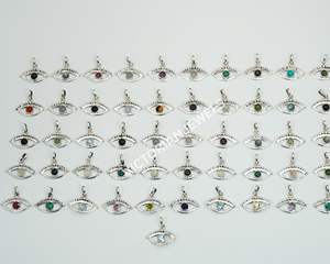 Pendentif en argent sterling massif 925 blanc arc-en-ciel pierre de lune style oeil mois de juin pierre de naissance - Product Image 6