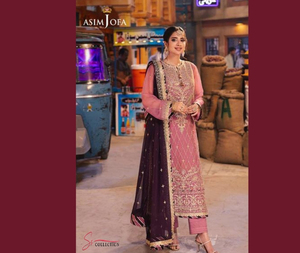 Saboor Aly Parizaad Star Bringing Asim Jofa BORDADO TWISTED SEDA Vestido de 3 piezas Cosido por la colección Ssumaira - Product Image 2