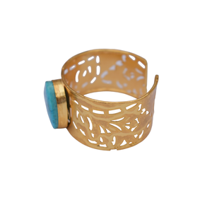 Latest Collection Trendy Design High Quality Gold-platted Matte Stone Cuff Bangle and <b>Bracelet</b> Jewelry for <b>Girls</b> and Women - Product Image 3