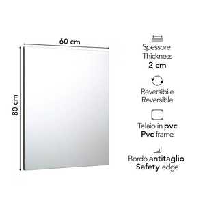 Reversible Installation 60x80 Polished Edge Wall <b>Mirror</b> - Product Image 2