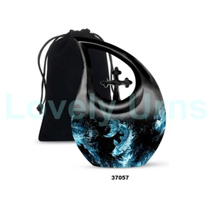 ชุดรูปแบบปลาสวยงามอลูมิเนียมสีขาวฉีกใส่เถ้ากระดูกผู้ใหญ่สำหรับตกแต่งขี้เถ้าของมนุษย์ฟรีถุงกำมะหยี่ - Product Image 4