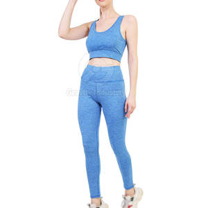 Conjunto Deportivo de Yoga para Mujer, Diseño Sólido con Logotipo Frontal, Ecológico, Transpirable, 2 Piezas, Ropa Deportiva para Entrenamiento - Product Image 5